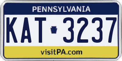 PA license plate KAT3237
