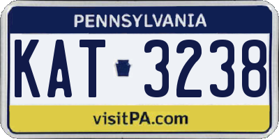 PA license plate KAT3238