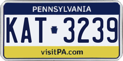 PA license plate KAT3239