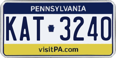 PA license plate KAT3240