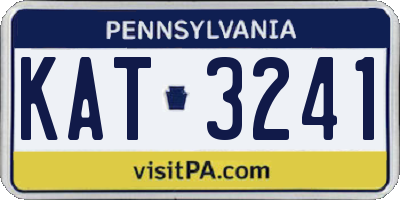 PA license plate KAT3241