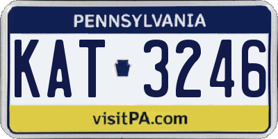 PA license plate KAT3246