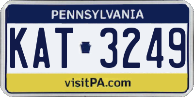PA license plate KAT3249