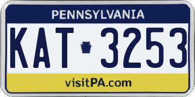 PA license plate KAT3253