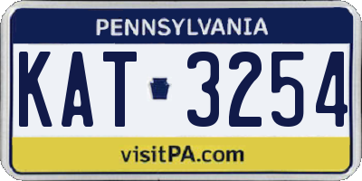 PA license plate KAT3254
