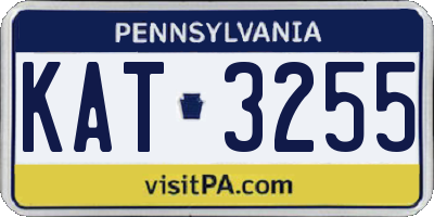 PA license plate KAT3255