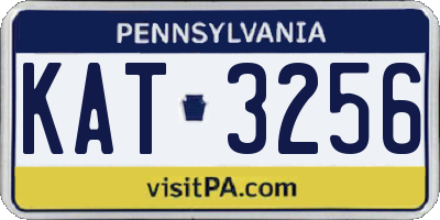 PA license plate KAT3256