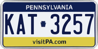 PA license plate KAT3257