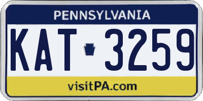 PA license plate KAT3259
