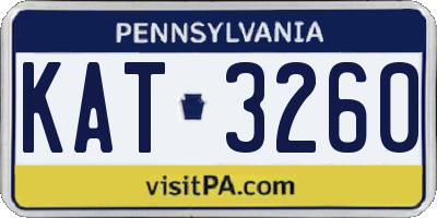 PA license plate KAT3260