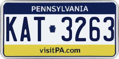 PA license plate KAT3263
