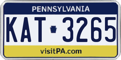 PA license plate KAT3265