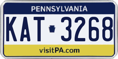 PA license plate KAT3268