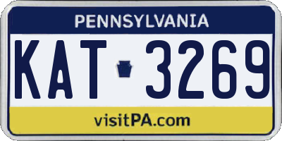 PA license plate KAT3269