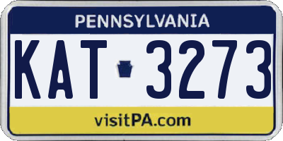 PA license plate KAT3273