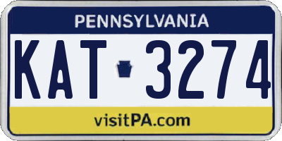 PA license plate KAT3274