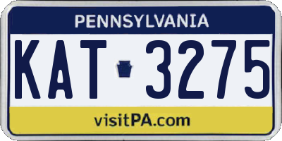 PA license plate KAT3275