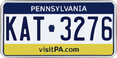 PA license plate KAT3276