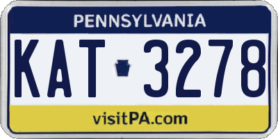 PA license plate KAT3278