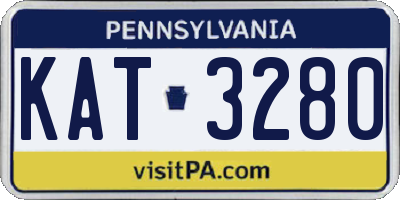 PA license plate KAT3280