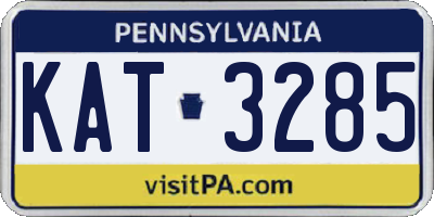 PA license plate KAT3285