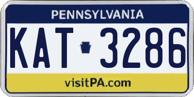 PA license plate KAT3286