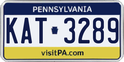 PA license plate KAT3289