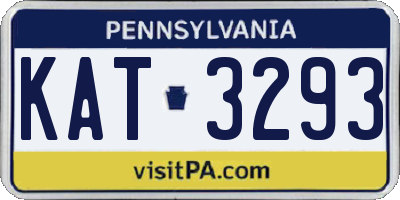 PA license plate KAT3293