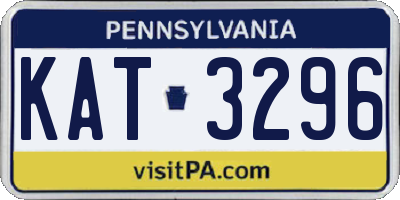 PA license plate KAT3296