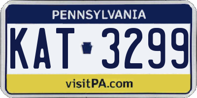 PA license plate KAT3299