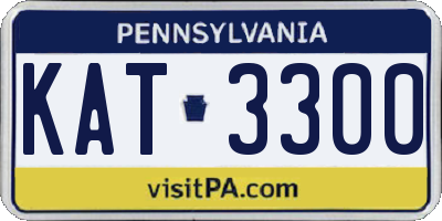 PA license plate KAT3300