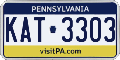 PA license plate KAT3303