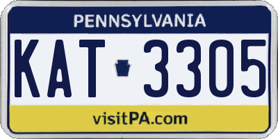 PA license plate KAT3305