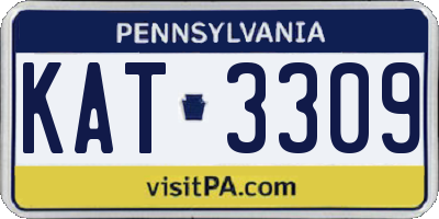 PA license plate KAT3309