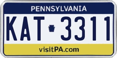 PA license plate KAT3311