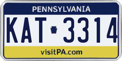 PA license plate KAT3314
