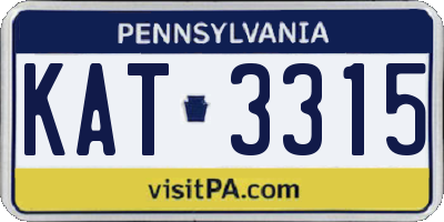 PA license plate KAT3315