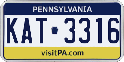 PA license plate KAT3316