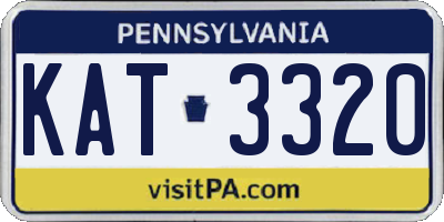 PA license plate KAT3320