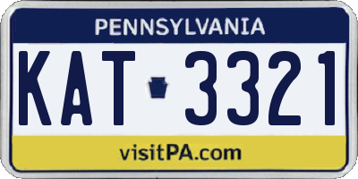 PA license plate KAT3321