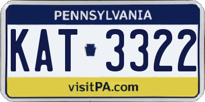 PA license plate KAT3322