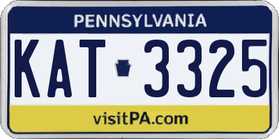 PA license plate KAT3325