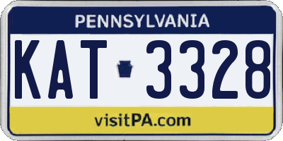 PA license plate KAT3328