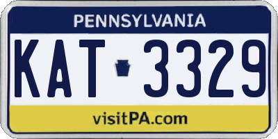 PA license plate KAT3329