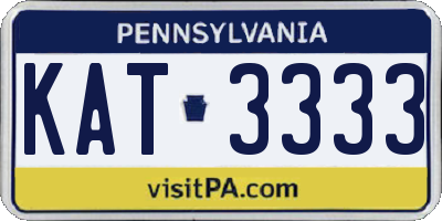 PA license plate KAT3333