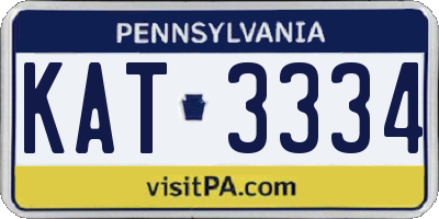 PA license plate KAT3334