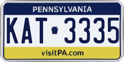 PA license plate KAT3335