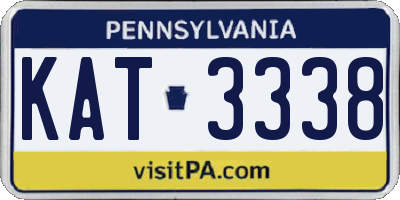 PA license plate KAT3338