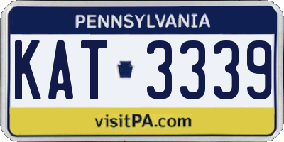 PA license plate KAT3339