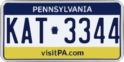 PA license plate KAT3344